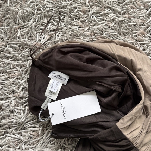 Philosophy di Alberta Ferretti Dress Brown Cocktail Sz 4 US NWT❤️ - Picture 5 of 8